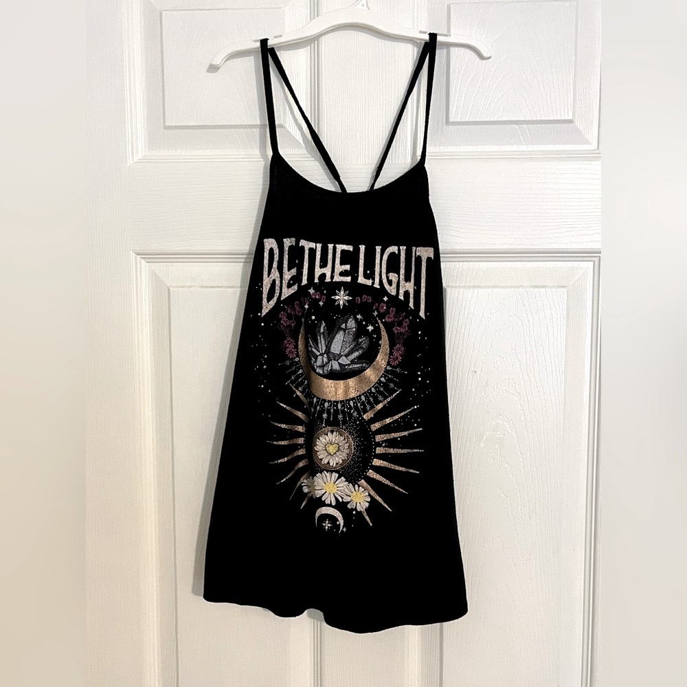 Black Be the Light Graphic Sleeveless Tank Top